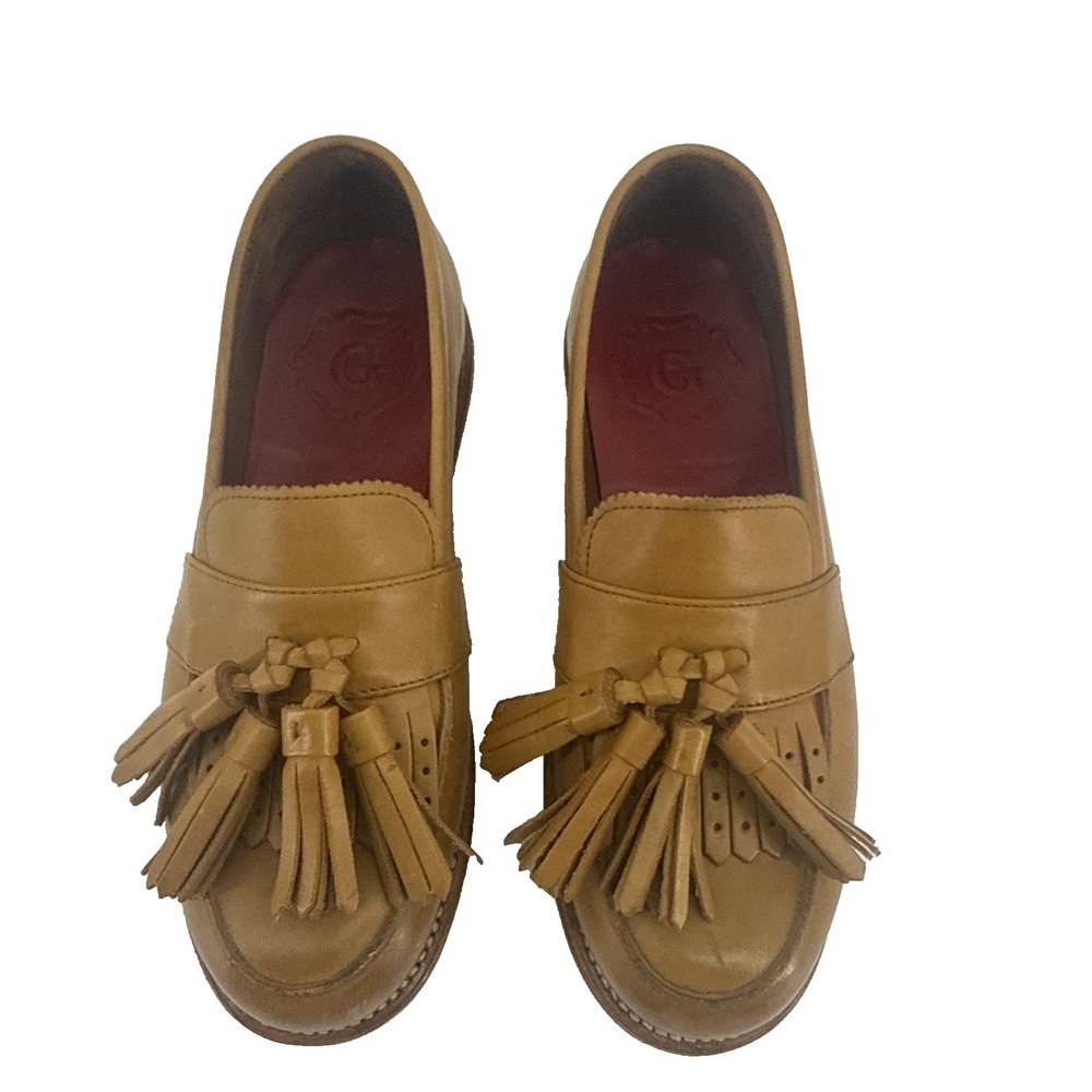 Grenson Clara Loafers Women 6.5 UK 3.5 Brown Leather Tassel Platform Slip On